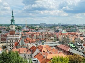 Widok na panoramę Poznania