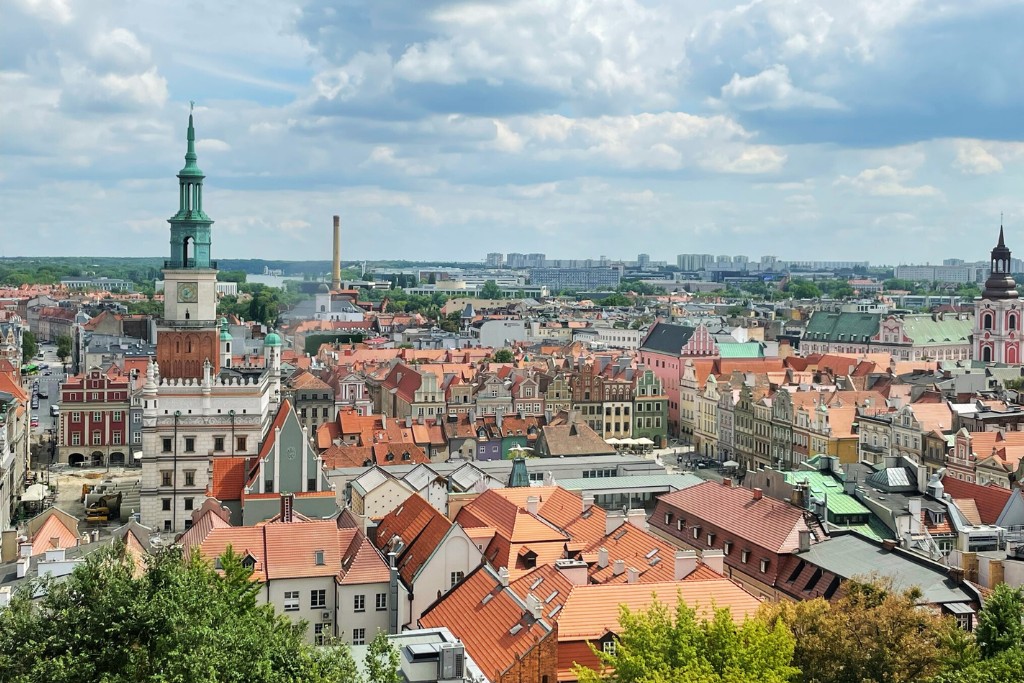 Widok na panoramę Poznania
