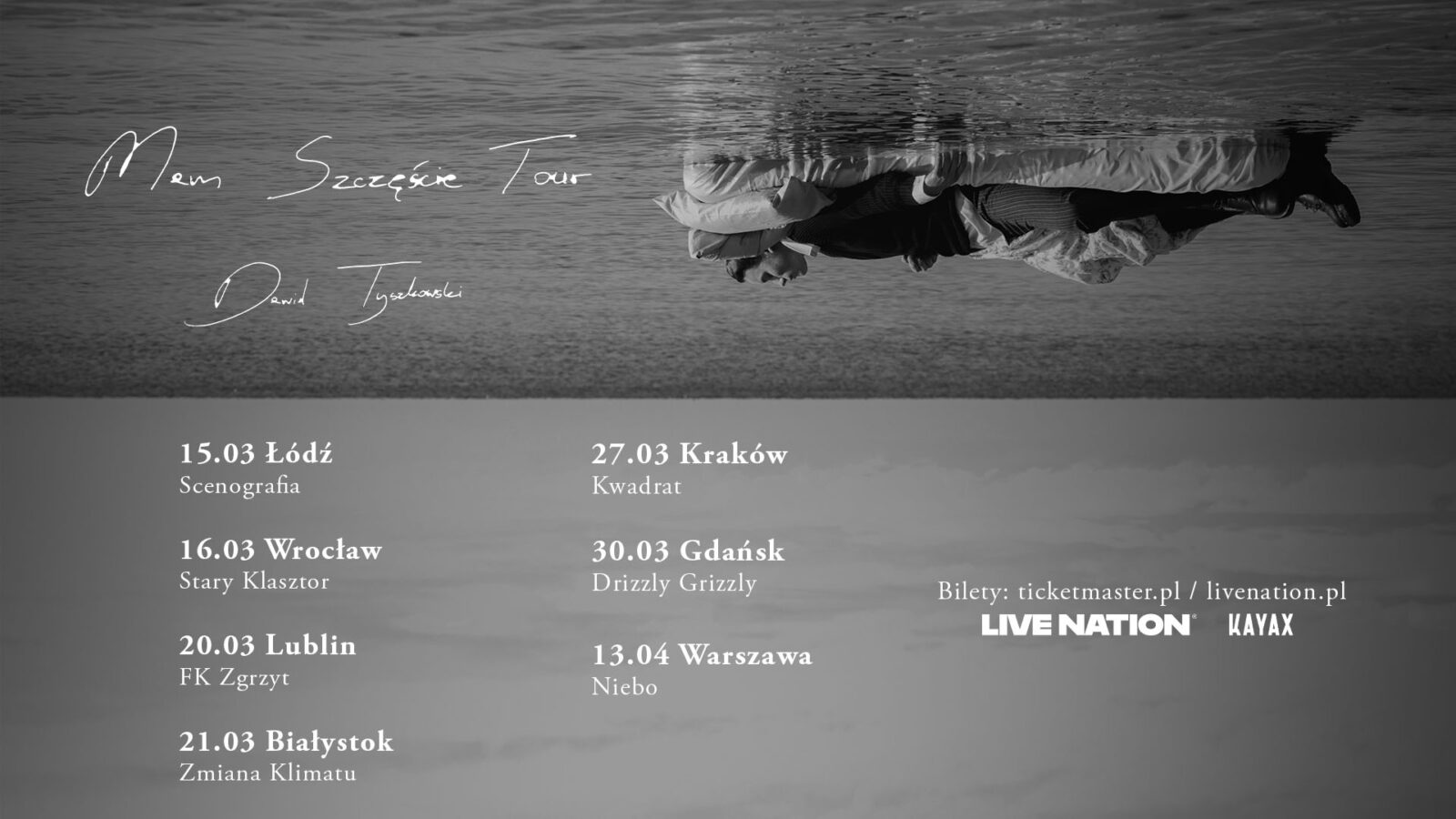 Grafika z datami koncertów Dawida Tyszkowskiego